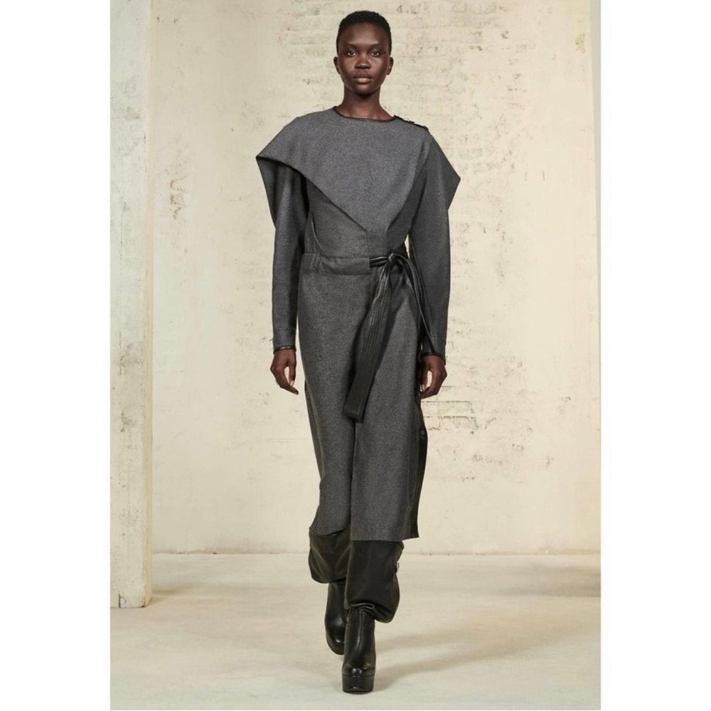 New $169 Zara Surplus Leather Dress Wool Blend SRPLS LTHR DRSS 07 Small 9377/244